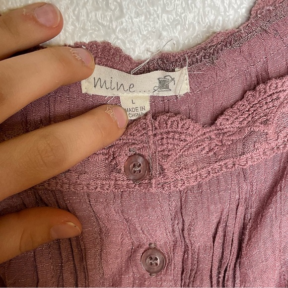 Mine Mauve Blouse with Puff Sleeves - Picture 2 of 3